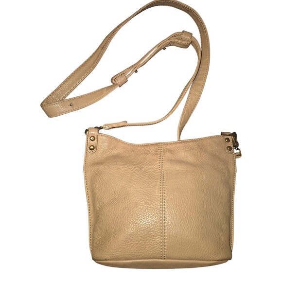 Hobo Taupe Pier Leather Purse Small Crossbody Lightweight Bag Adjustable Strap - Picture 7 of 7